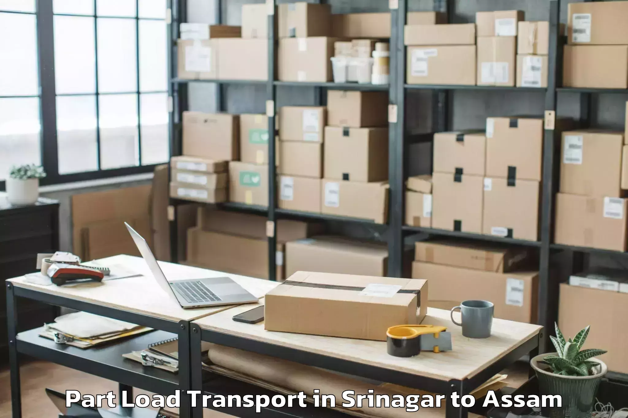 Book Srinagar to Namrup Part Load Transport Online